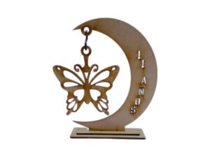 Juego Colgable de luna y mariposa 20x18cm