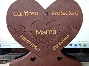 Mensaje en forma de corazón 15x14cm