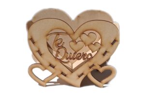 CANASTA MDF CON FORMA DE CORAZON 15X12X7cm. #1