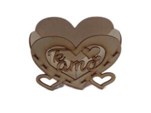CANASTA MDF EN FORMA DE CORAZON 15X12X7cm. #2