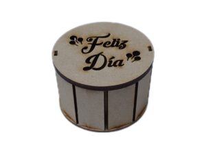 Caja cilíndrica 12x12x7 cm.
