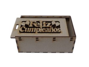 CAJA MDF CON TAPADERA DESLIZABLE 16X11.5X6cm. #13