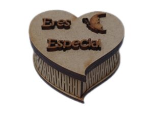 CAJA MDF CORAZON 3D PEQUEÑA 8cm. #4