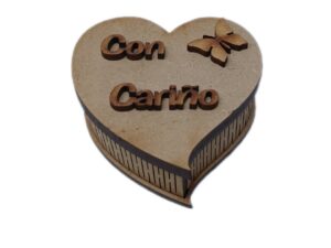 CAJA MDF CORAZON 3D PEQUEÑA 8cm. #2
