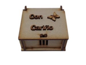 Caja mdf CL4 pequeño con seguro 8x7.5x3.5cm