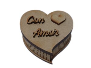 Caja Corazón 3D  Pequeña 8x8x3cm