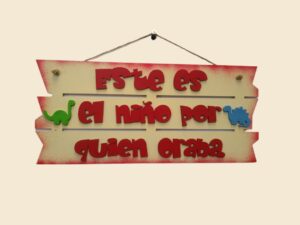 CUADRO PARA NIÑO RECTANGULAR COLOR ROJO