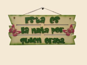 CUADRO PARA NIÑA RECTANGULAR COLOR VERDE