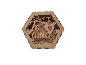 CAJA MDF HEXAGONAL 18.5cm. #2
